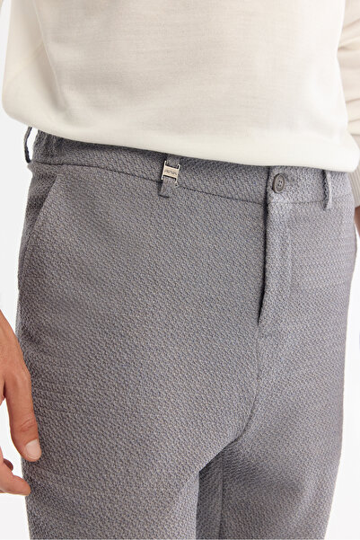 Avva Erkek Gri Yandan Cepli Dokulu Bi-Stretch Slim Fit Pantolon A42Y3211