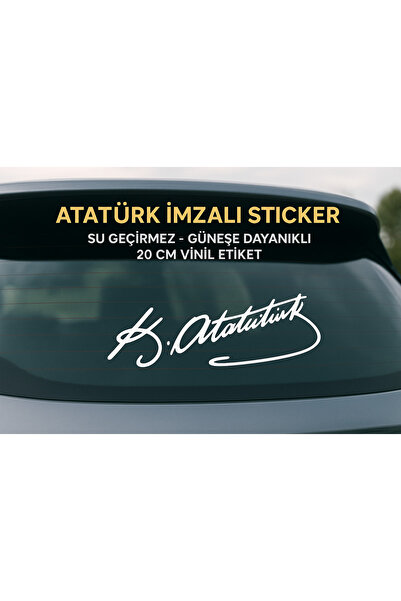YSR HOME 2 Li Beyaz 20 Cm Kemal Atatürk Imza Sticker Araba, Oto Araç Sticker