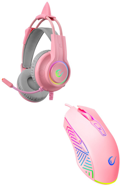 Rampage X-pink Girl Pembe Gaming Oyuncu Seti (X-CATTY PEMBE 7.1 RGB OYUNCU KU...