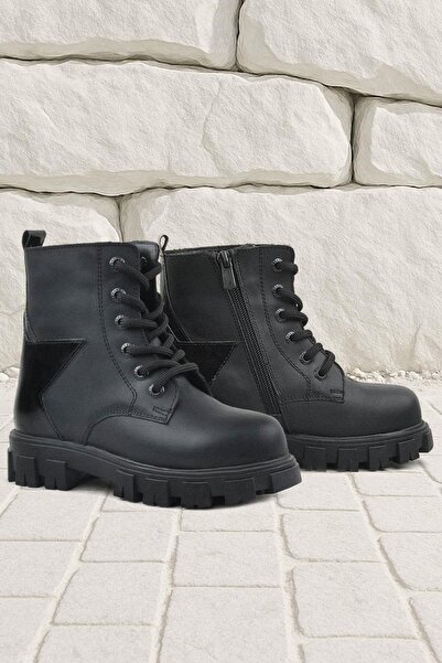 Rakerplus Black Star Detailed Girl's Boots