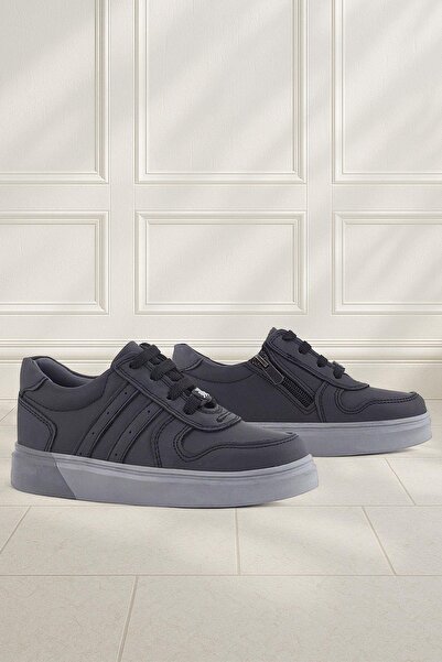 Rakerplus Genuine Leather Black Gray Sole Casual Boys School Shoes