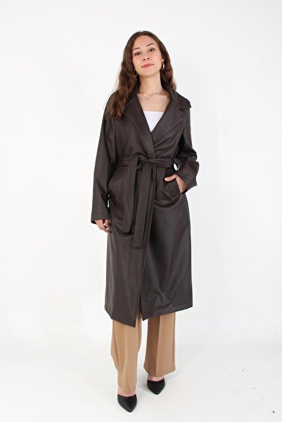 Mckanzie 2238 Belted Leather Overcoat