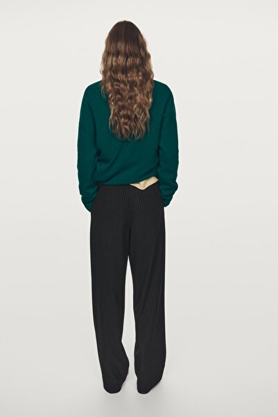 Massimo Dutti İnce çizgili geniş paça pantolon