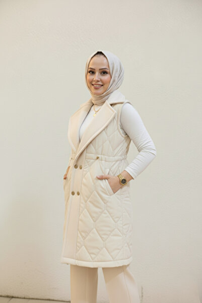 Safgiyim44 Premium Cashmere Detailed Vest Cream