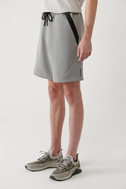 Avva Erkek Gri Soft Touch Yandan Cepli Parçalı Regular Fit Şort A41Y3600