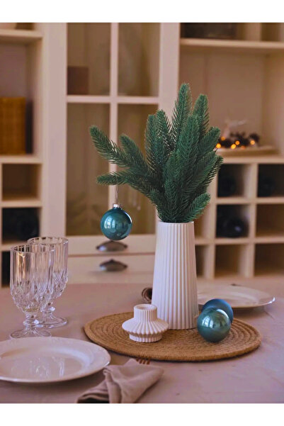 Genel Markalar Modern Dekorasyon İçin Şık Beyaz Çizgili Beton Çiçek Vazo - Minimalist ve Zarif Vazo Modelleri