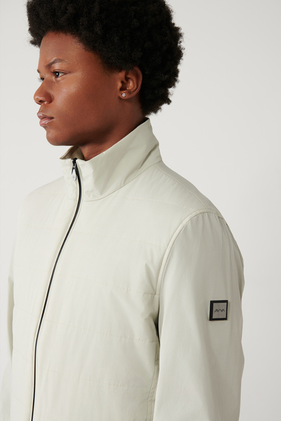 Avva Herren-Mantel mit Steinkragen und Reflektordruck, flexibel, wasserabweisend, bi-stretch, dünn, bequem geschnitten, A41Y6023