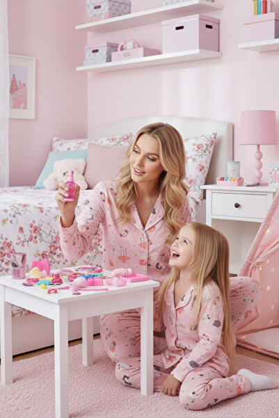 STRAWBERRY Bulut ve Koyun Desenli Düğmeli Pijama Takımı