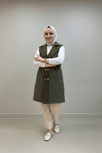 Safgiyim44 Premium Khaki Vest with Stamp Detail