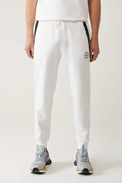 Avva Ανδρικό ύφασμα λευκό ζέρσεϊ 2 νήματα Regular Fit Sweatpants A41Y3416