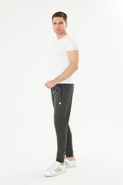 Marco Ferry Ανδρικό βαμβακερό παντελόνι με φερμουάρ και τσέπες χακί 5478-H