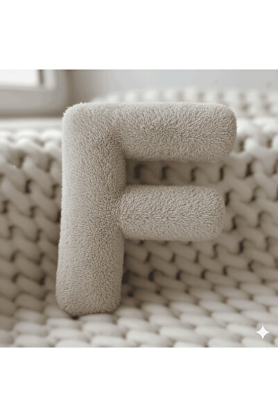 Woodesk ليترا، حرف F، وسادة، وسادة، حشوة من الألياف، قماش ويلسوفت، 40 سم