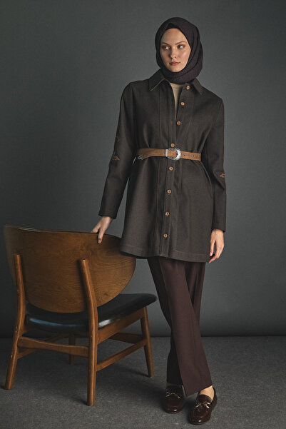 Setrms Nakışlı Süet Kemerli Kap