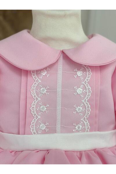 Hobidik Baby Kız Bebek Çocuk Güpür Detaylı Kabarık Özel Gün Elbisesi