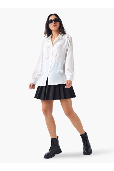 2Xtremz Embellished Bow Applique Shirt with Long Sleeves