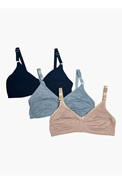 Aadaraya Set Of 3 - Assorted A-frame Bra With Hook And Eye Closure
