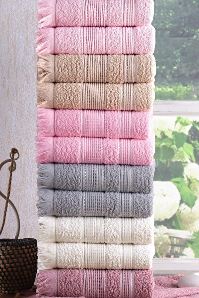 Zeynep Tekstil 50x90 cm ShinY 6-piece Hand and Face TowEl Set