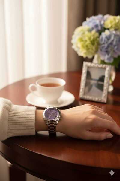 SPECTRUM PREMİUM Spectrum Premium Metal Cord Silver Color Colorful Dial Women...