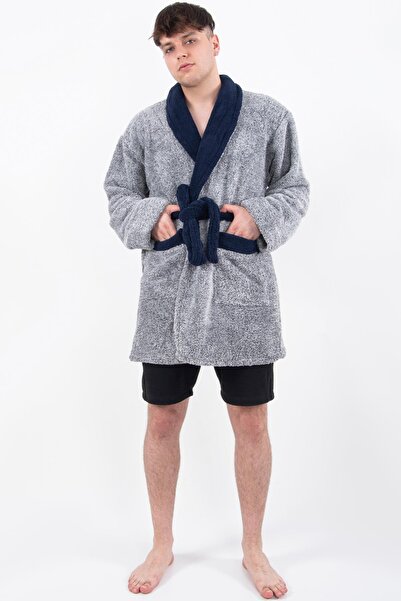 Znp Home Ανδρικό φόρεμα Navy Unisex Polar Wellsoft βελούδινο φόρεμα | Μπουφάν Μπουρνούζι