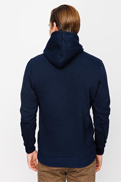 İgs Men's Navy Blue Hooded Sweatshirt