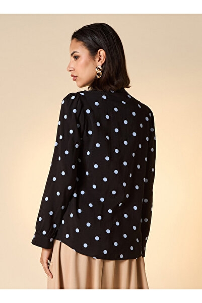 2Xtremz All-over Polka Dot Print Top With Pussybow Neck
