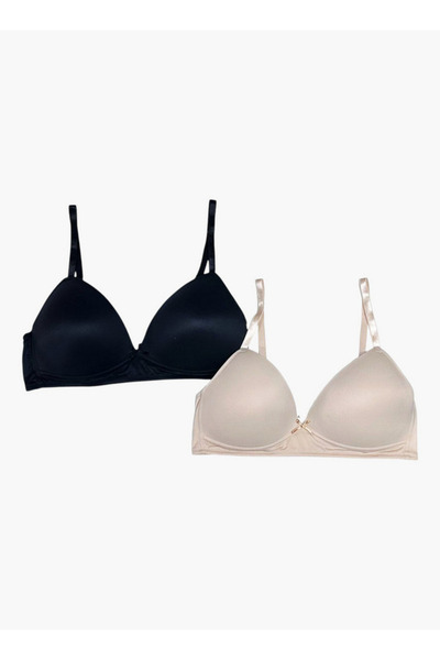 Aadaraya Set Of 2 - Assorted Plunge Bra With Hook And Eye Closure