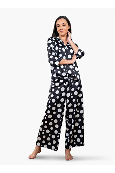 Aadaraya Polka Dot Print Shirt and Pyjama Set