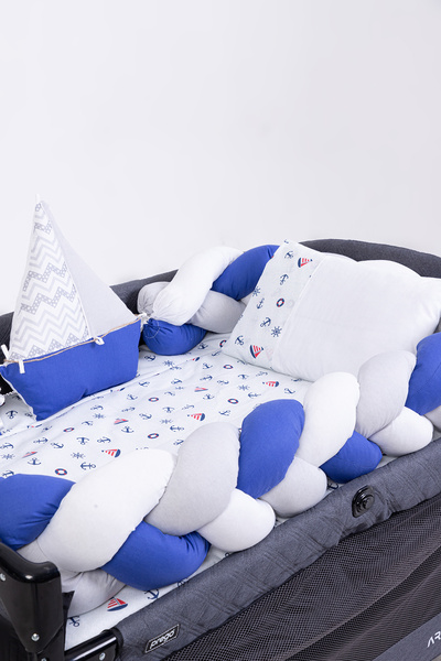 Cozibo Braided Park Crib Sleeping Set Wooden Braided Crib Set Suitable for All Cribs 70X110 70X120 70X130 60X120