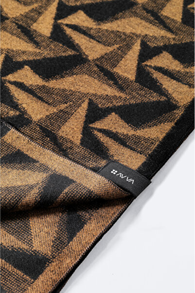 Avva Ανδρικό σάλι με μοτίβο καφέ A32Y9402