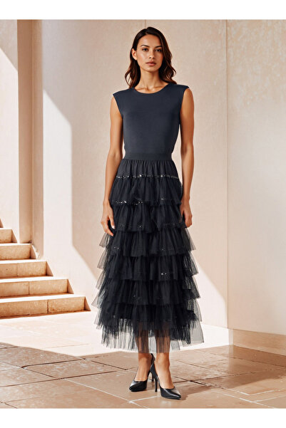 2Xtremz Tiered Maxi A-line Skirt With Elasticated Waistband