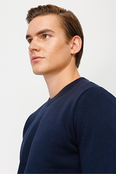 İgs Men's Navy Blue Crew Neck Sweatshirt