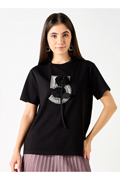2Xtremz Embellished Crew Neck T-shirt With Short Sleeves