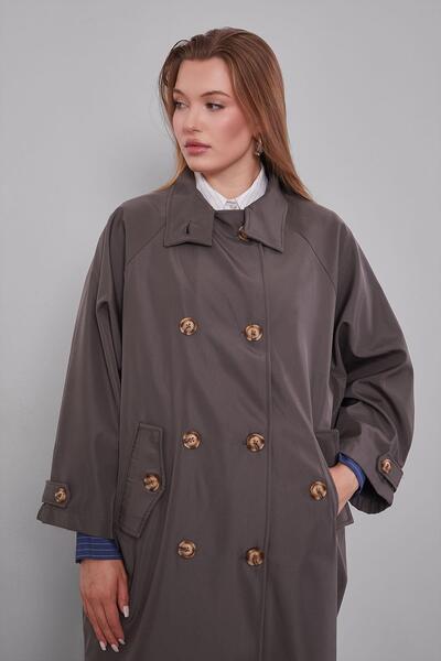 Levidor Anthracite Oversized Trench Coat