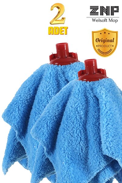 Znp Home Welsoft Balerin Mop Yedek Başlıklı 2 Adet Mavi Mop, Papas 45x60