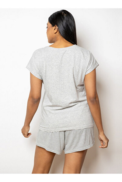 Aadaraya Solid T-shirt and Striped Shorts Set