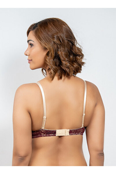 Aadaraya Lace Detail Balconette Bra With Hook And Eye Closure