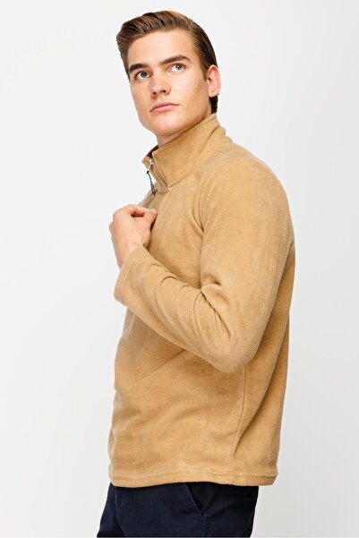 İgs Men's Camel Half Zip Fleece
