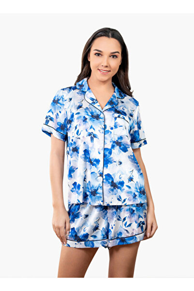 Aadaraya طقم قميص وشورت بطبعات الأزهار
