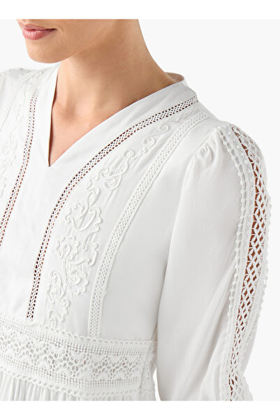 2Xtremz Lace Insert Midi Dress with 3/4 Sleeves