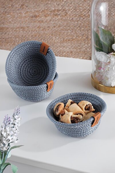 MaisonArt Mini | 3 Adet Çerezlik Kuru Pasta Sepeti | Çok Amaçlı El Yapımı Sepet