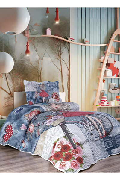 BELENAY HOME Çiçekci Kız Çocuk Tek Kişilik Yatak Örtüsü Takımı - Pike Set