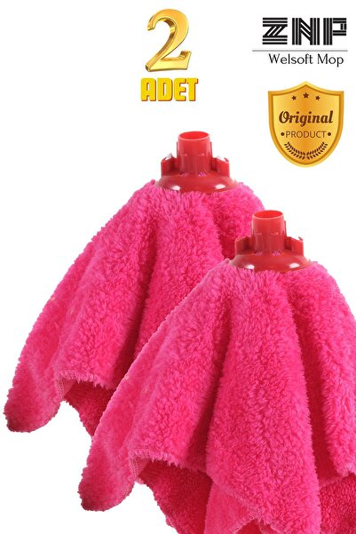 Znp Home Welsoft Balerin Mop Yedek Başlıklı 2 Adet Pembe Mop, Papas 45x60