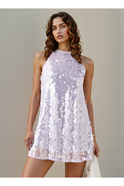 2Xtremz فستان قصير بدون أكمام مزين بالترتر