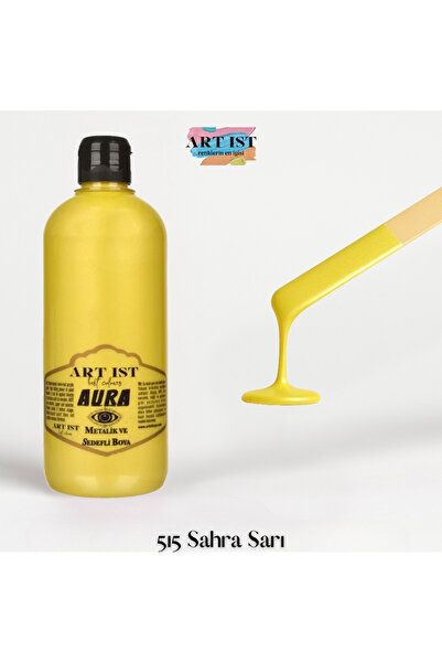 ART IST AURA Sedefli ve Vernikli Metalik Akrilik Boya 500 ml – 515 Sahra Sarı | Ahşap, Metal, Seramik, Hobi