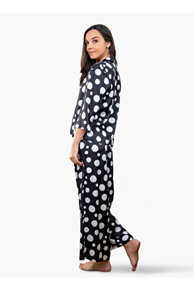 Aadaraya Polka Dot Print Shirt and Pyjama Set