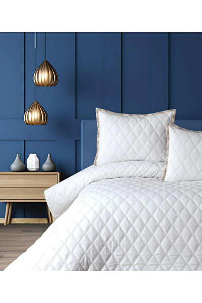 BELENAY Vita 3 Parça Yatak Örtüsü Takımı – Çift Kişilik, Elyaf Dolgulu, Volanlı Yastık Kılıflı