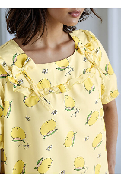 FAV فستان نوم مطبوع برقبة مربعة