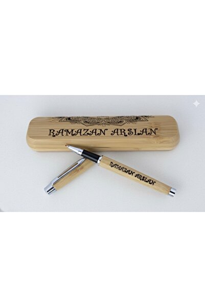 Genel Markalar Kişiye Özel Lüks Bambu Kalem ve Ahşap Kutu Seti (İsme Özel)