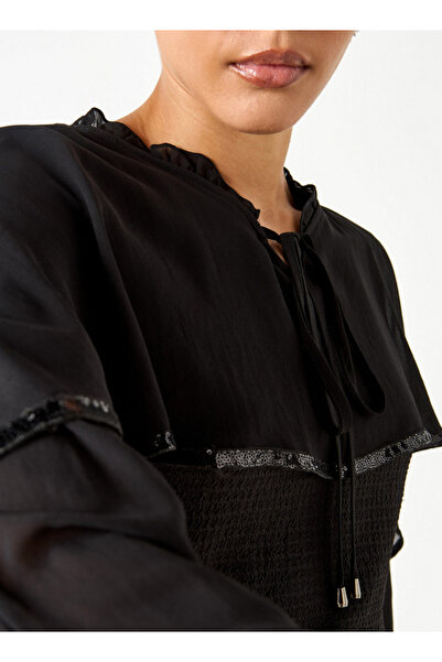 2Xtremz Textured Cape Top With Tie-up Detail And Long Sleeves