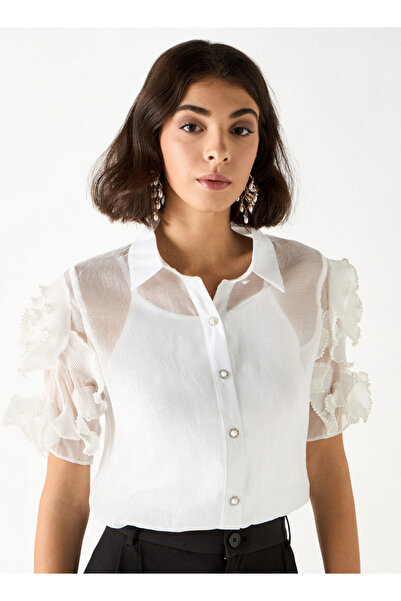 2Xtremz Textured Collared Shirt With Embellished Stylised Sleeves